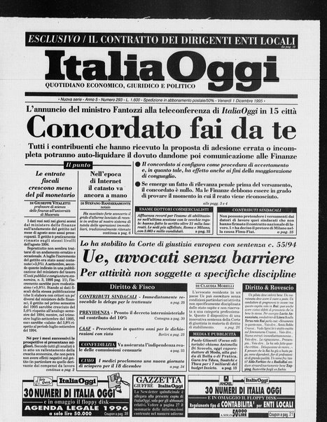 Italia oggi : quotidiano di economia finanza e politica